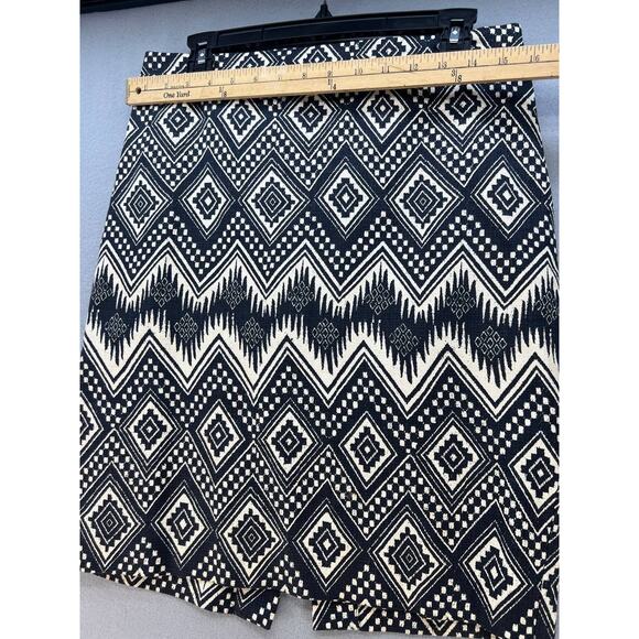 J. Crew The Pencil Skirt Women's Size 4 Aztec Print Lined Cotton Preppy - Picture 4 of 9